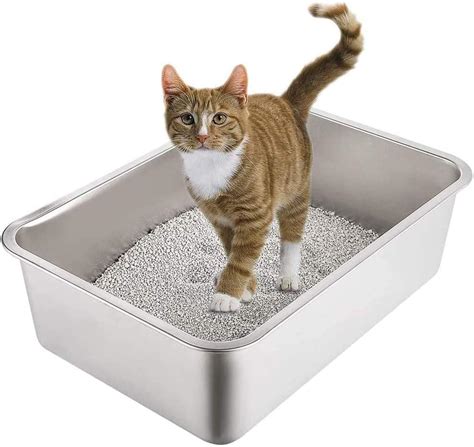 yangbaga stainless steel litter box|Yangbaga Litter Box, Stainless Steel for Cats & Rabbits, High .